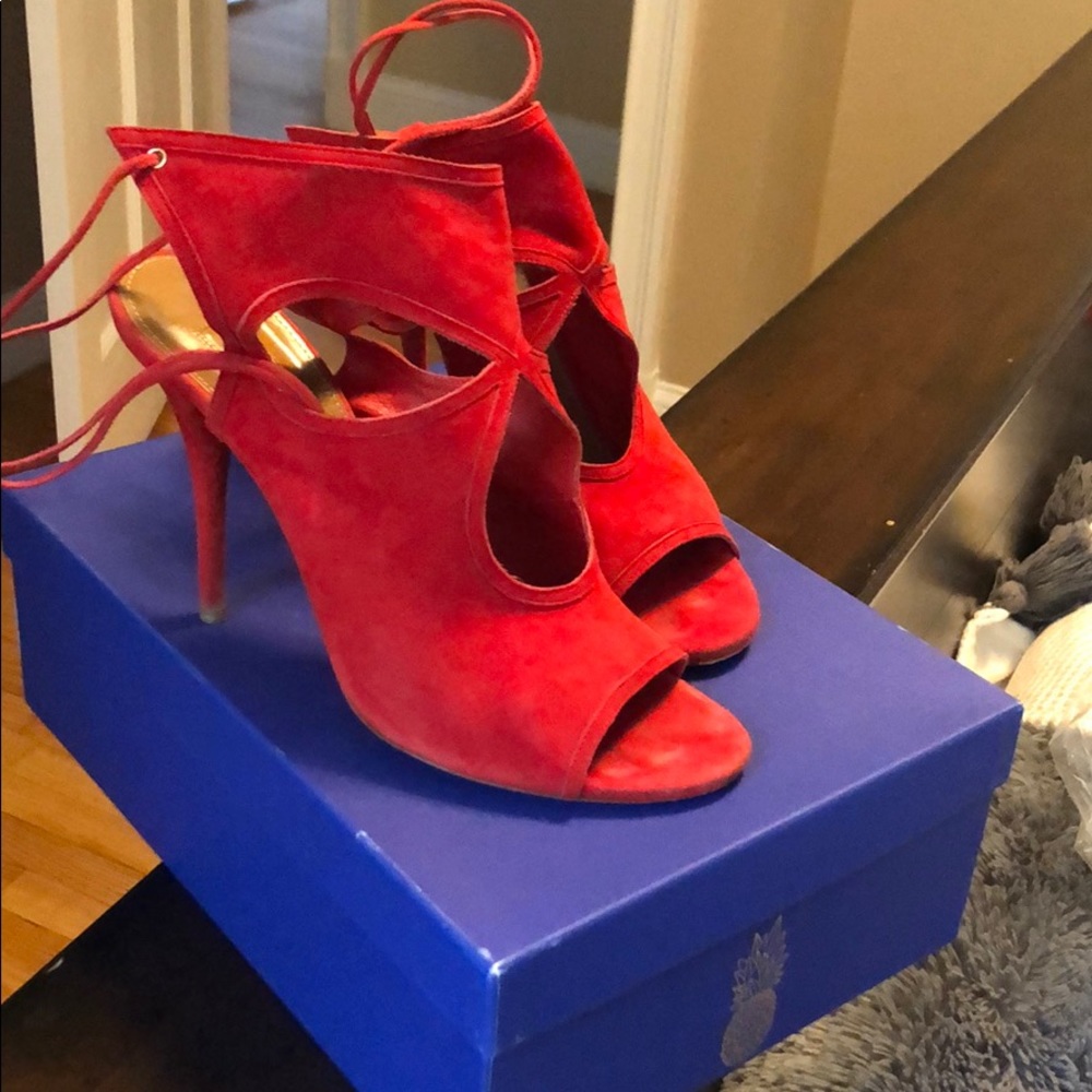 Aquazzura sexy thing 105 lipstick red sandals